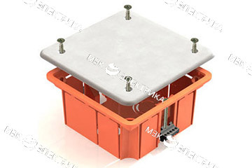 Кор.расп. с/пров. 92х92х45 IP20 оранж. пол.стен пласт.зажим
