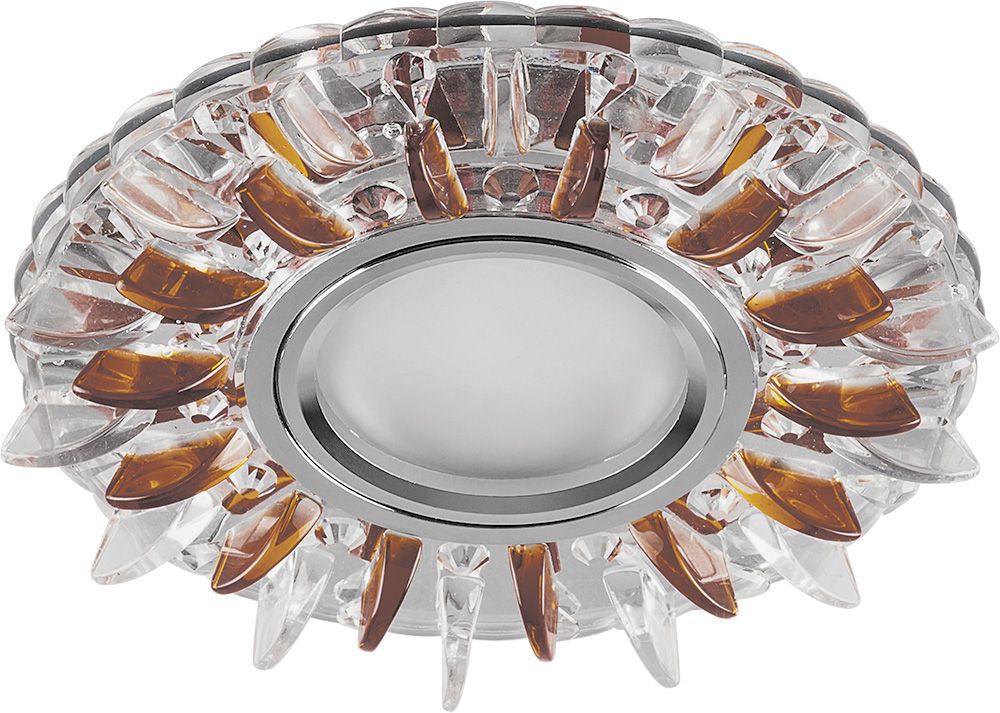 Светильник встраиваемый с белой LED подсветкой Feron CD911 потолочный MR16 G5.3 прозрачный-коричневы