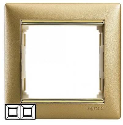 Рамка 2-м Valena горизонт. матов. зол. Leg 770302 Рамка 2-м Valena горизонт. матов. зол. Leg 770302