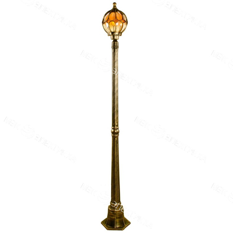 Светильник садово-парковый 60W 230V E27 1.45M черное золото, PL3707 "Сфера" Feron