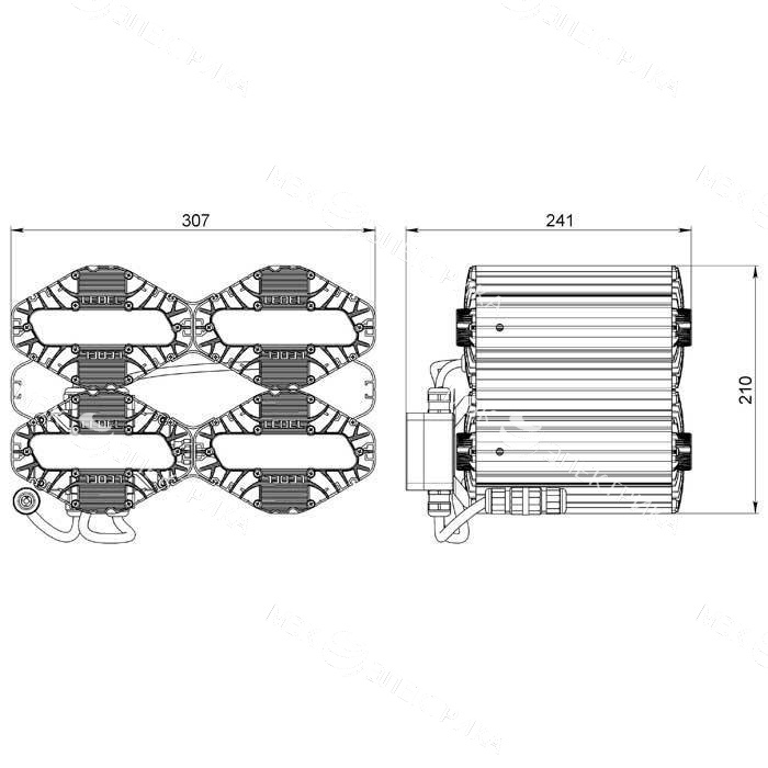 Светильник L-lego II 220/178/Г30/5.0K/L100/01/IKIX-34/220AC IP66 подвесное крепление LEDEL LII094