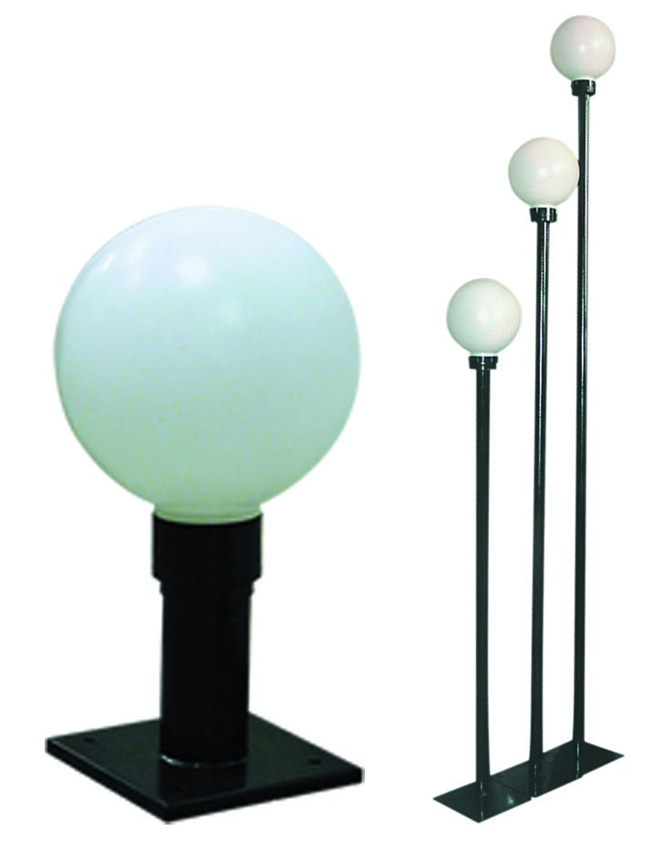 Cадово-парковый светильник ШАР h= 1м., d=250 мм белый МЭК Электрика