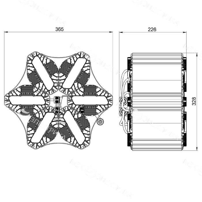Светильник L-lego II 330/270/Г60/4.0K/L100/01/IKIX-36/220AC IP66 подвесное крепление LEDEL LII129