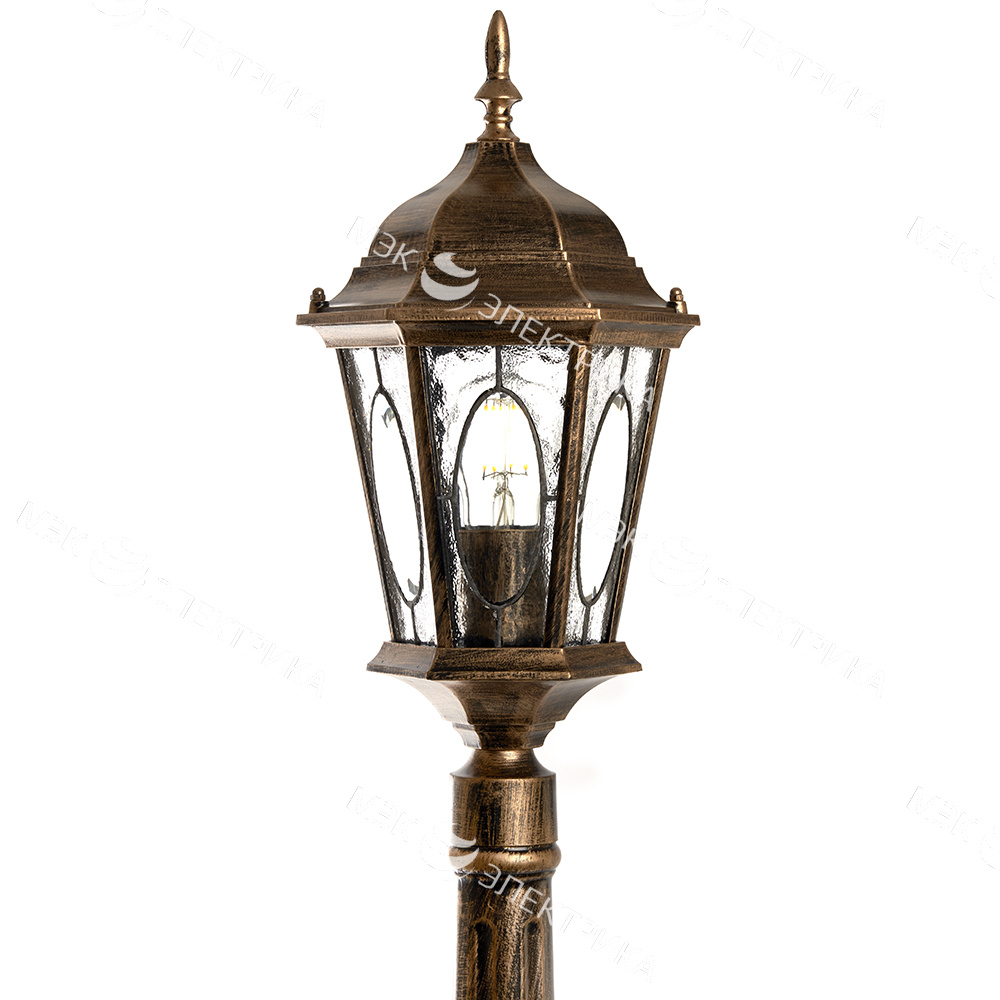 Светильник садово-парковый, 60W 230V E27 черное золото, PL165