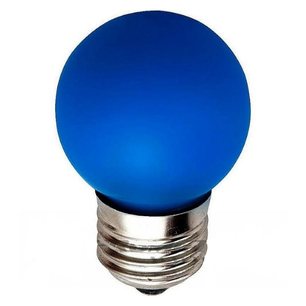 Лампа светодиодная E27- 1W- 5LED LB-37 (шар Синий) Feron