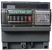 Счетчик электроэнергии Меркурий 201.6 однофазный, однотарифный, 10(80)А, кл. точ. 1.0/2.0, кл. точ. 1.0