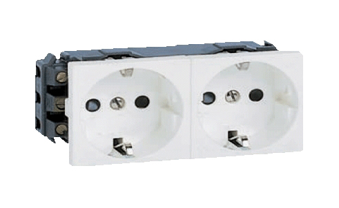 Розетка 2-м СП 4мод. Mosaic 16А IP20 защ. шторки винтов. клеммы для кабель-канала DLP механизм бел. 