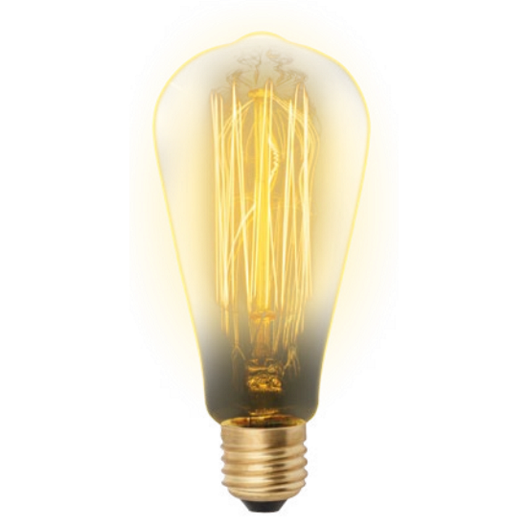 Лампа винтажная E27-60W-GOLDEN форма нити VW (конус)