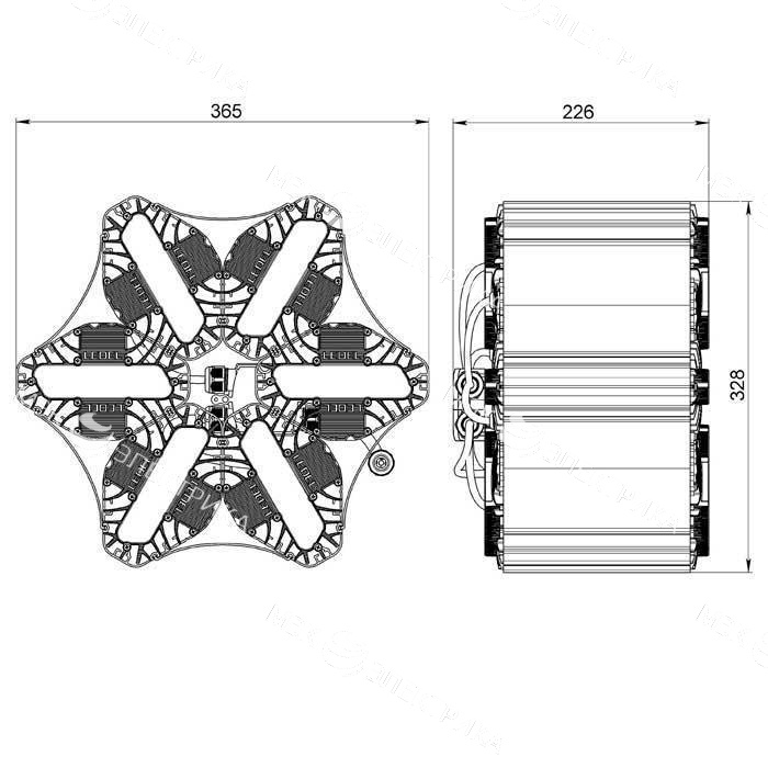 Светильник L-lego II 330/242/Д/4.0K/L100/01/IKIX-36/220AC IP66 подвесное крепление LEDEL LII172