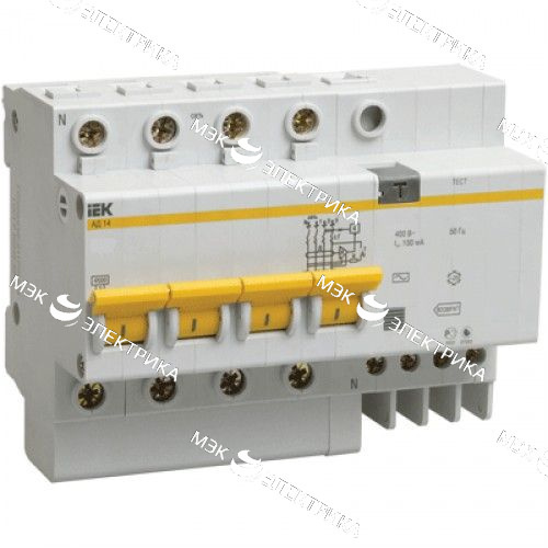 Выключатель автоматический дифференциального тока 4п C 16А 300мА тип AC 4.5кА АД-14 IEK MAD10-4-016-