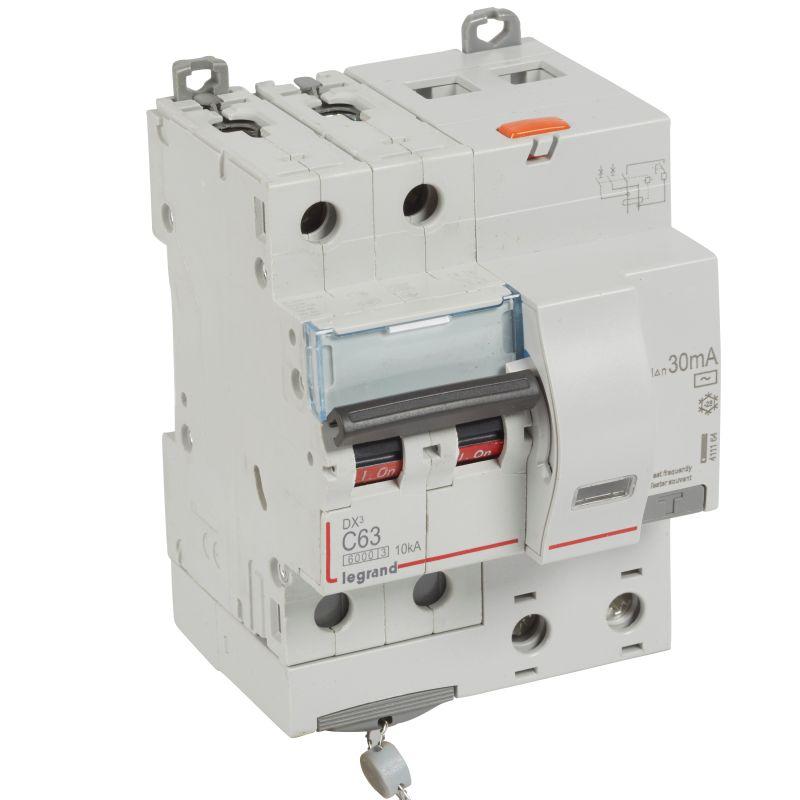 Выключатель автоматический дифференциального тока 2п C 63А 30мА тип AC 6кА DX3 4мод. Leg 411164