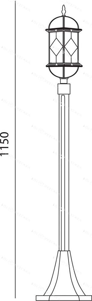 Светильник садово-парковый, 60W 230V E27 черное золото, PL170