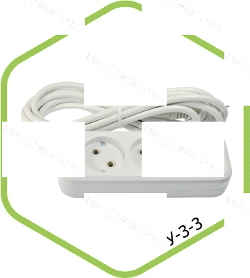 Удлинитель У-3-5 3-х местн 5м. АБС пластик ASD/ПВС 2х0.75