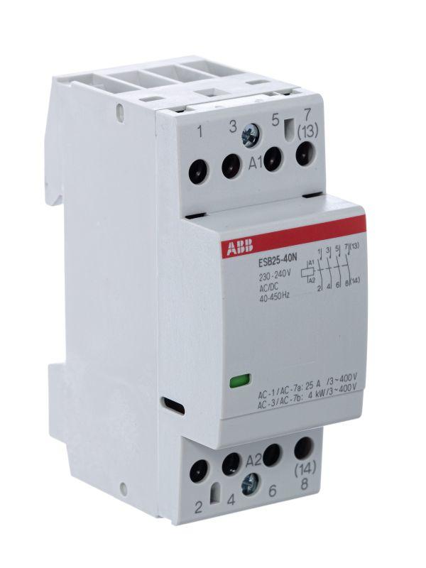 Контактор ESB25-40N-06 модульный (25А АС-1 4НО) катушка 230В AC/DC ABB 1SAE231111R0640 Контактор ESB25-40N-06 модульный (25А АС-1 4НО) катушка 230В AC/DC ABB 1SAE231111R0640