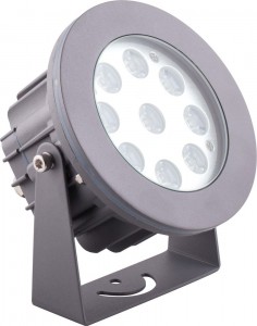 Светодиодный прожектор ЛЮКС, D140xH150, IP67 9W AC230V, RGB, LL-878 