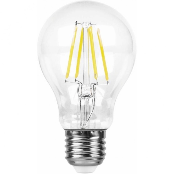 Лампа светодиодная E27- 9W-2700К LB-63 (шар прозрачный) Feron