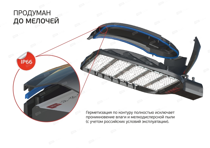 Светильник Street X1/60/Ш8M/5.0K/(L6)/MT-KM/SKX-01/220AC IP66 консольное крепление LEDEL X1118