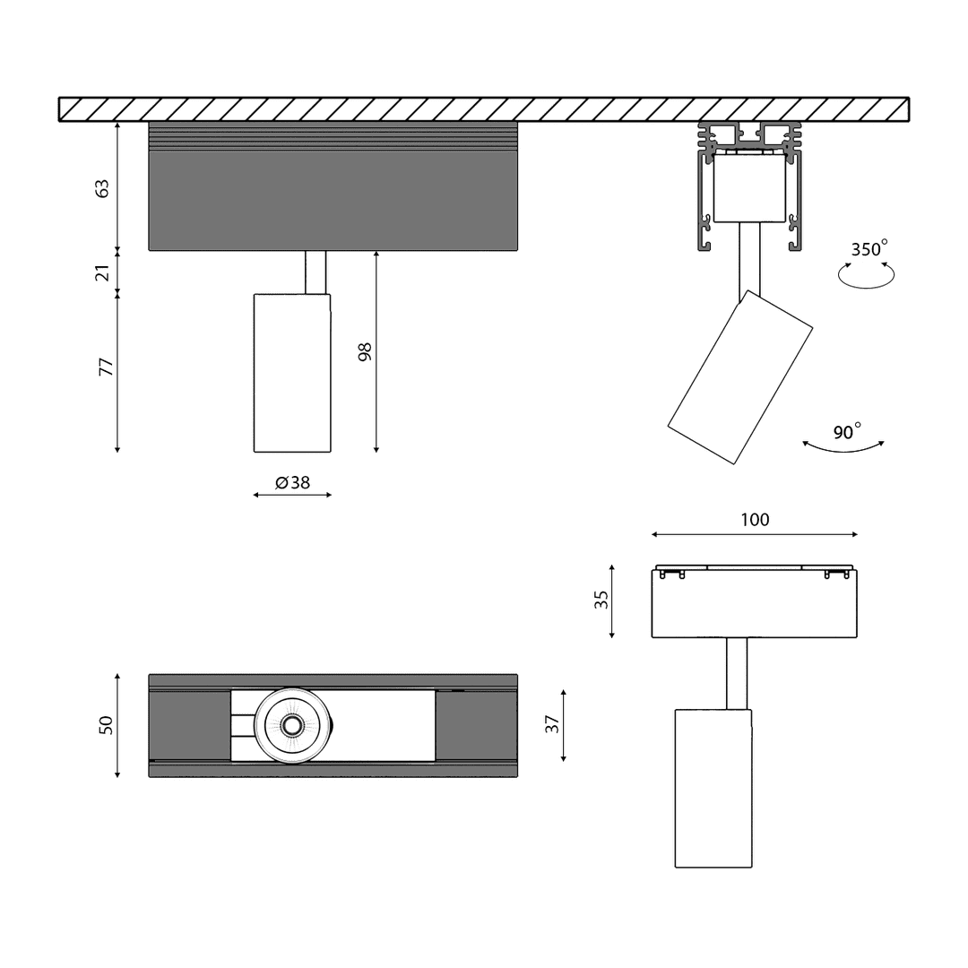 Светильник для низковольтного трека SY