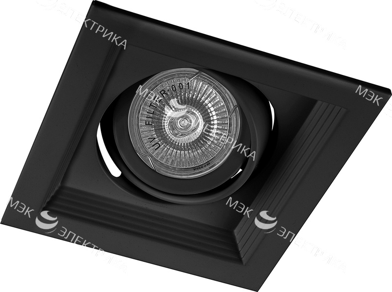 Светильник потолочный встраиваемый, MR16 G5.3 черный, DLT201 