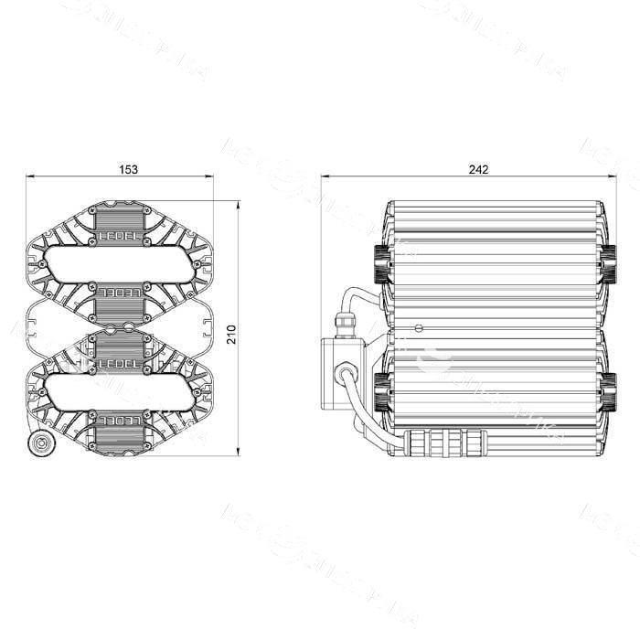 Светильник L-lego II 110/90/К15/4.0K/L210/01/IKIX-32/220AC IP66 подвесное крепление LEDEL LII048