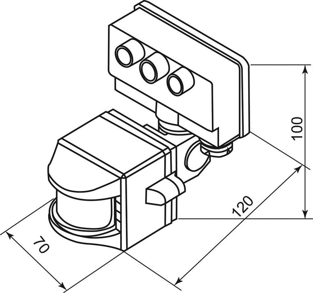 Датчик движения 1200W 12m 120° белый, SEN15/LX02