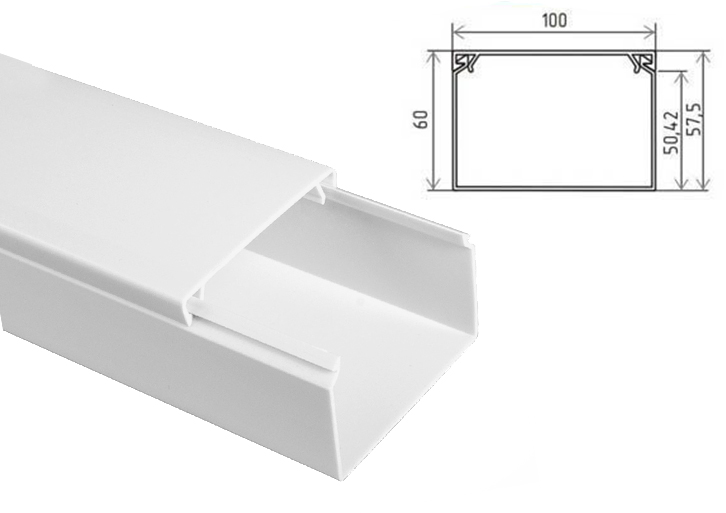 Кабель-канал КЭ 100х60 "Лигран" L-2 м Т (18м) Кабель-канал КЭ 100х60 "Лигран" L-2 м Т (18м)