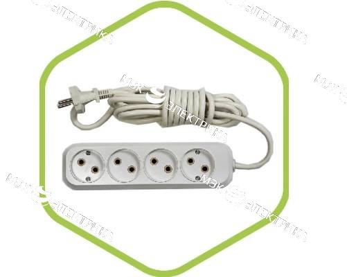 Удлинитель У-4-5 4-х местн 5м. АБС пластик ASD/ПВС 2х0.75