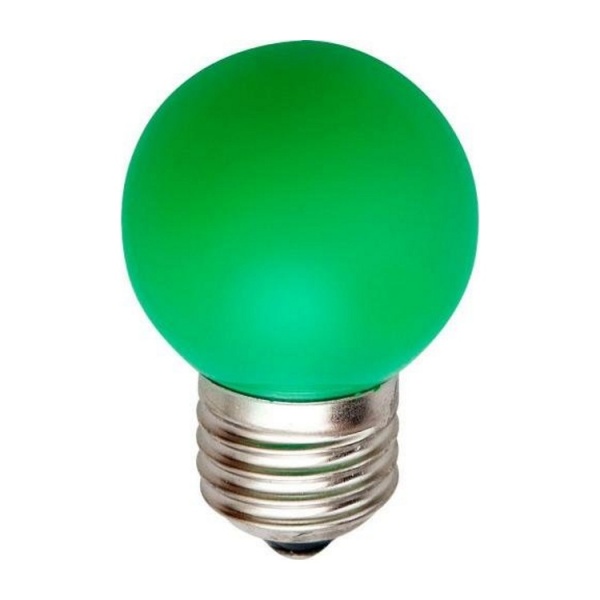 Лампа светодиодная E27- 1W- 5LED LB-37 (шар Зеленый) Feron