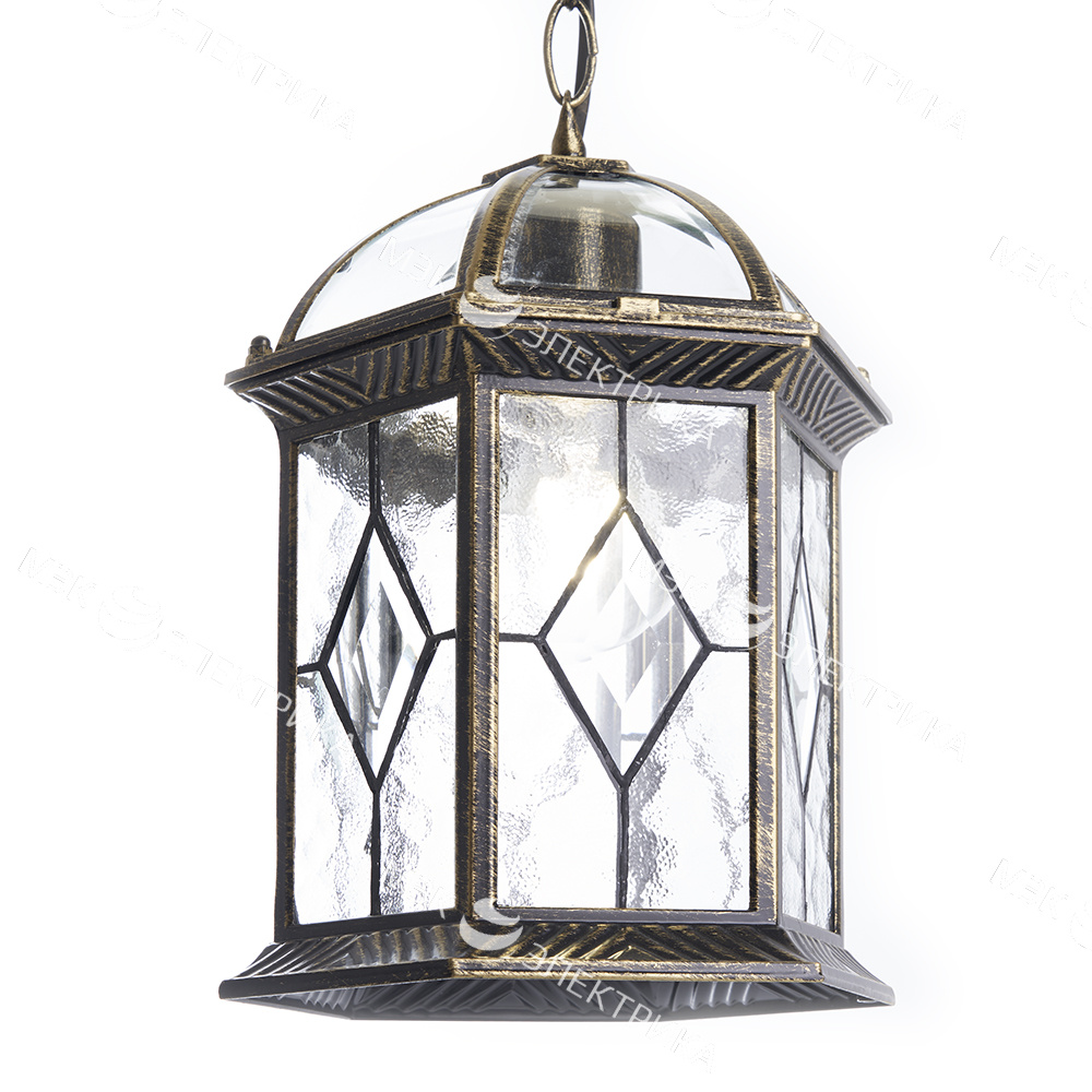 Светильник садово-парковый, 60W 230V E27 черное золото, PL134