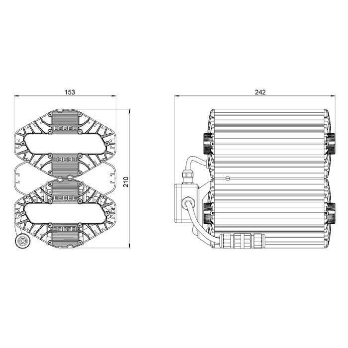 Светильник L-lego II 110/90/Г30/4.0K/L210/01/IKIX-32/220AC IP66 подвесное крепление LEDEL LII042