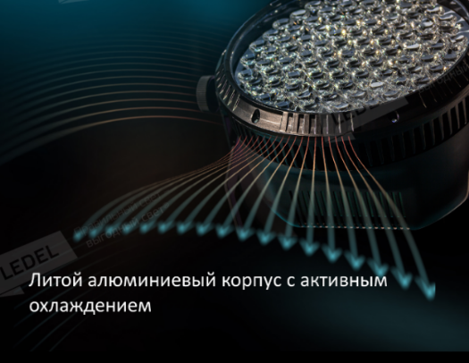 Светильник L-banner 600/600/К15/5.7K/04/220AC IP66 Sport поворотное крепление LEDEL 409011