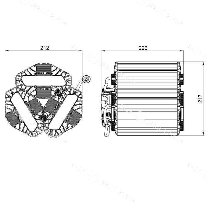Светильник L-lego II 165/135/Г30/5.0K/L100/01/IKIX-33/220AC IP66 подвесное крепление LEDEL LII068