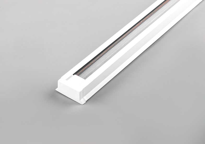 Шинопровод для трековых светильников, однофазный, белый, 3м, в наборе 2 заглушки, крепление, CAB1000