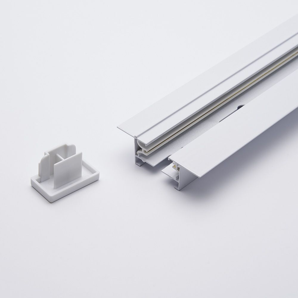 Шинопровод встраиваемый для трековых светильников, белый, 3м, в наборе токовод, заглушка, крепление, CAB1004