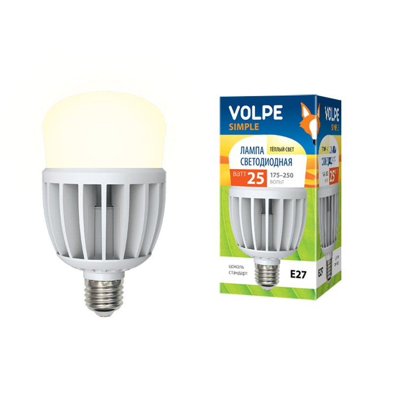 Лампа светодиодная LED-M80-25W/WW/E27/FR/S VOLPE 10808