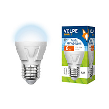 Лампа светодиодная E27- 6W-белый-G45 Серия Simple Volpe (шар)