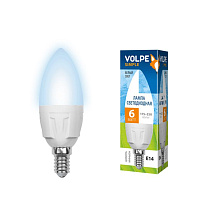 Лампа светодиодная E14- 6W-белый-С37 Серия Simple Volpe (свеча матовая)