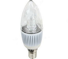Лампа светодиодная E14-3W-3500K теплый белый FlexLED (свеча прозрачная)